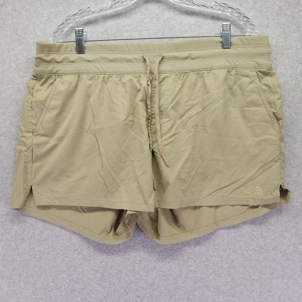The North Face Shorts Womens XL Activewear Drawstring Hiking Athletic Tan Khaki